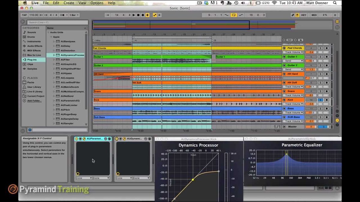 Compression and EQ interface in Ableton Live