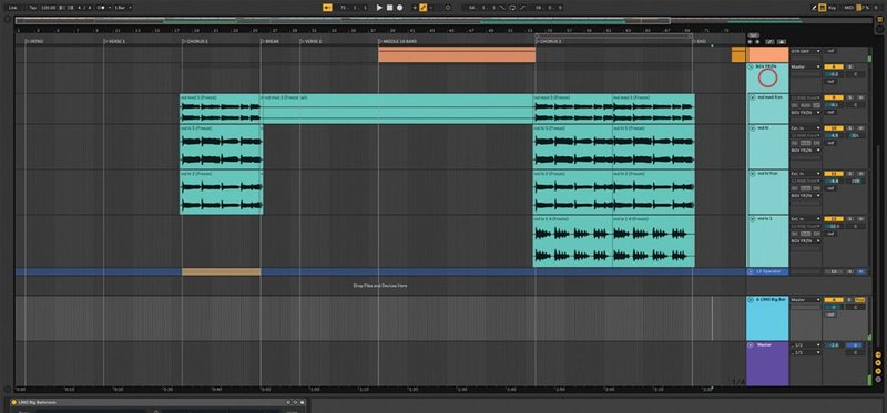 Vocal Recording and Editing Interface in Ableton